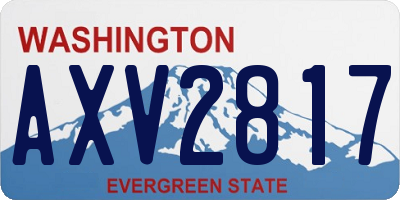 WA license plate AXV2817
