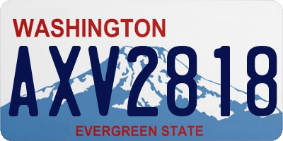 WA license plate AXV2818