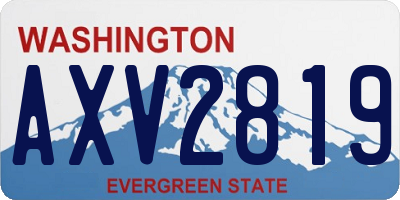 WA license plate AXV2819