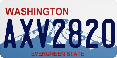 WA license plate AXV2820