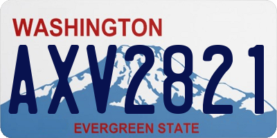 WA license plate AXV2821