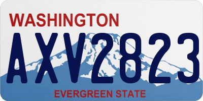 WA license plate AXV2823