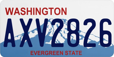 WA license plate AXV2826