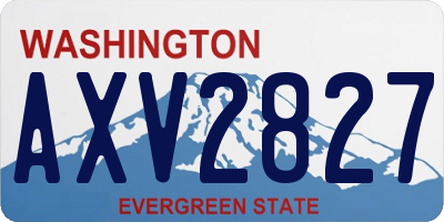 WA license plate AXV2827