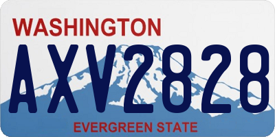 WA license plate AXV2828