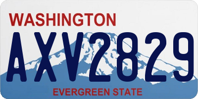 WA license plate AXV2829