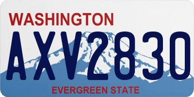 WA license plate AXV2830