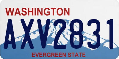 WA license plate AXV2831