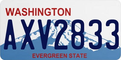 WA license plate AXV2833