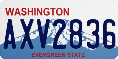 WA license plate AXV2836
