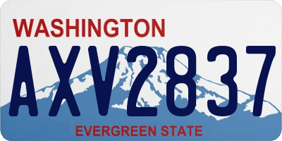 WA license plate AXV2837
