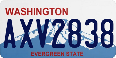 WA license plate AXV2838