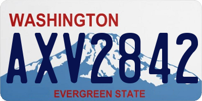 WA license plate AXV2842