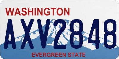 WA license plate AXV2848