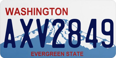 WA license plate AXV2849