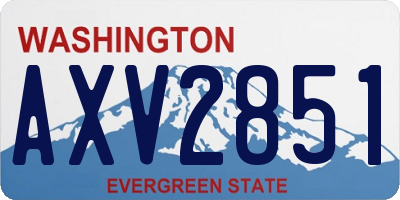 WA license plate AXV2851
