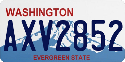 WA license plate AXV2852