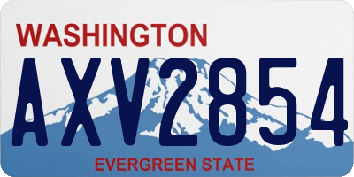 WA license plate AXV2854