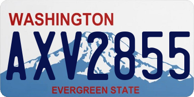 WA license plate AXV2855