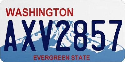 WA license plate AXV2857