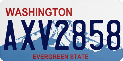 WA license plate AXV2858