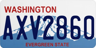 WA license plate AXV2860