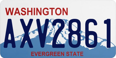 WA license plate AXV2861