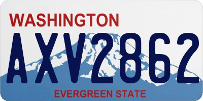 WA license plate AXV2862