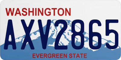 WA license plate AXV2865
