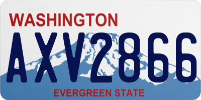 WA license plate AXV2866