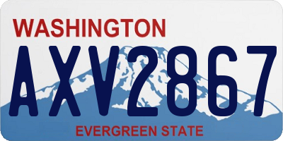 WA license plate AXV2867