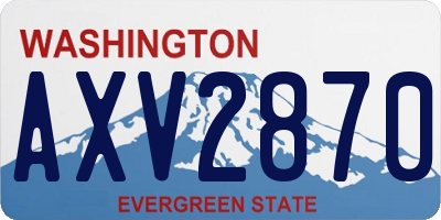 WA license plate AXV2870