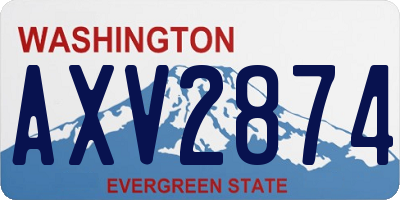 WA license plate AXV2874