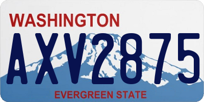 WA license plate AXV2875