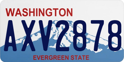 WA license plate AXV2878