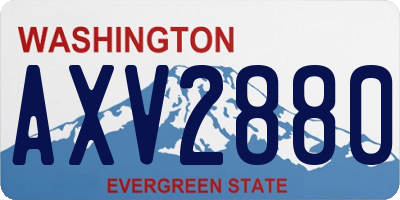 WA license plate AXV2880