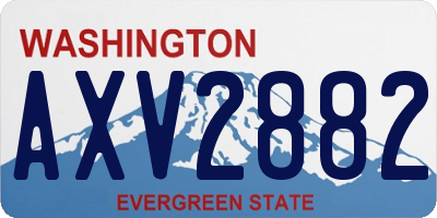 WA license plate AXV2882