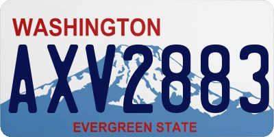 WA license plate AXV2883