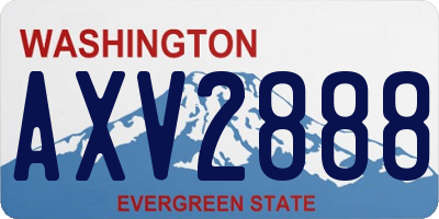 WA license plate AXV2888
