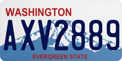 WA license plate AXV2889