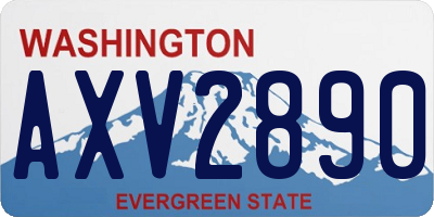 WA license plate AXV2890