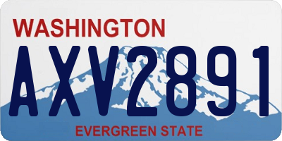 WA license plate AXV2891