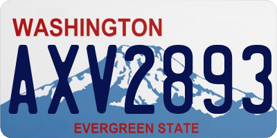 WA license plate AXV2893