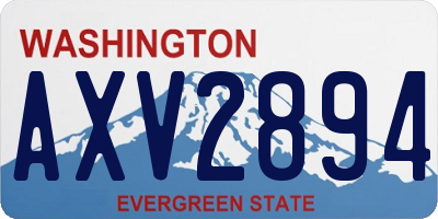WA license plate AXV2894