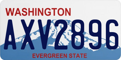 WA license plate AXV2896