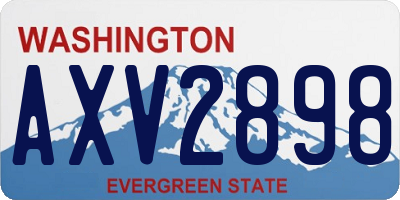 WA license plate AXV2898