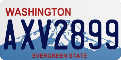 WA license plate AXV2899