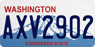 WA license plate AXV2902
