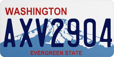 WA license plate AXV2904