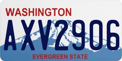 WA license plate AXV2906